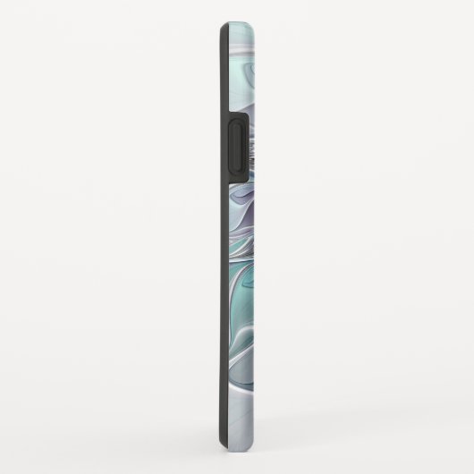 Coques Case-Mate iPhone Fleur Abstraite Fractale Moderne Avec Bleu (Dos/Droite)