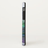 Coques Case-Mate iPhone Fleur Abstraite Fractale Violet Vert Initiales (Dos/Gauche)