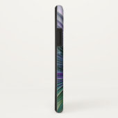 Coques Case-Mate iPhone Fleur Abstraite Fractale Violet Vert Initiales (Dos/Droite)