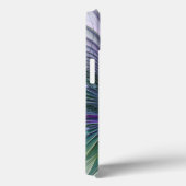 Coques Case-Mate iPhone Fleur abstraite fractale violette verte Initiales (Verso / Droite)