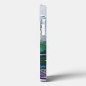 Coques Case-Mate iPhone Fleur Abstraite Moderne Art Fractal Vert Violet (Verso / Gauche)