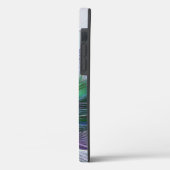 Coques Case-Mate iPhone Fleur Abstraite Moderne Art Fractal Vert Violet (Verso / Gauche)