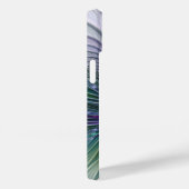 Coques Case-Mate iPhone Fleur Abstraite Moderne Art Fractal Vert Violet (Verso / Droite)