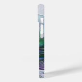 Coques Case-Mate iPhone Fleur Abstraite Moderne Art Fractal Vert Violet (Verso / Gauche)