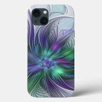 Fleur Abstraite Moderne Art Fractal Vert Violet