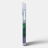 Coques Case-Mate iPhone Fleur Abstraite Moderne Art Fractal Vert Violet (Verso / Gauche)