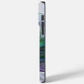 Coques Case-Mate iPhone Fleur Abstraite Moderne Art Fractal Vert Violet (Verso / Gauche)