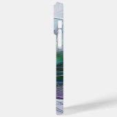 Coques Case-Mate iPhone Fleur Abstraite Moderne Art Fractal Vert Violet (Verso / Gauche)