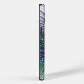 Coques Case-Mate iPhone Fleur Abstraite Moderne Art Fractal Vert Violet (Verso / Droite)
