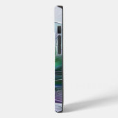 Coques Case-Mate iPhone Fleur Abstraite Moderne Art Fractal Vert Violet (Verso / Gauche)