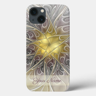 Case-Mate iPhone Case Fleur abstraite moderne en or prospère Nom
