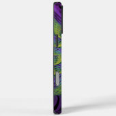 Coques Case-Mate iPhone Fleur Abstraite Moderne Fractale Art Violet Vert (Verso / Droite)