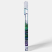 Coques Case-Mate iPhone Fleur Abstraite Moderne Fractale Verte Violette (Verso / Gauche)