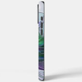 Coques Case-Mate iPhone Fleur Abstraite Moderne Fractale Verte Violette (Verso / Gauche)