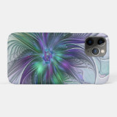 Coques Case-Mate iPhone Fleur Abstraite Moderne Fractale Verte Violette (Dos (Horizontal))
