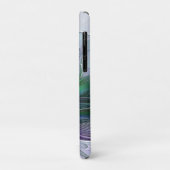 Coques Case-Mate iPhone Fleur Abstraite Moderne Fractale Verte Violette (Dos/Gauche)
