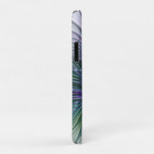 Coques Case-Mate iPhone Fleur Abstraite Moderne Fractale Verte Violette (Dos/Droite)