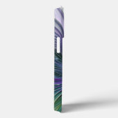 Coques Case-Mate iPhone Fleur Abstraite Violette Verte Art Fractal Initial (Verso / Droite)