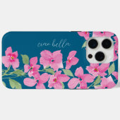 Coques Case-Mate iPhone Fleur aquarelle rose (Verso (horizontal))