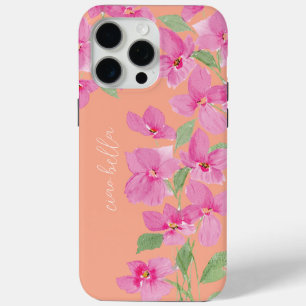 Coque iPhone 15 Pro Max Fleur aquarelle rose
