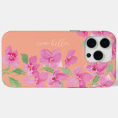 Coques Case-Mate iPhone Fleur aquarelle rose (Verso (horizontal))