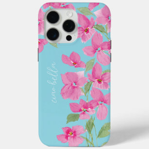 Coque iPhone 15 Pro Max Fleur aquarelle rose