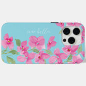 Coques Case-Mate iPhone Fleur aquarelle rose (Verso (horizontal))