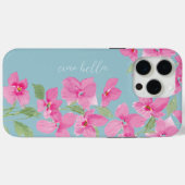 Coques Case-Mate iPhone Fleur aquarelle rose (Verso (horizontal))