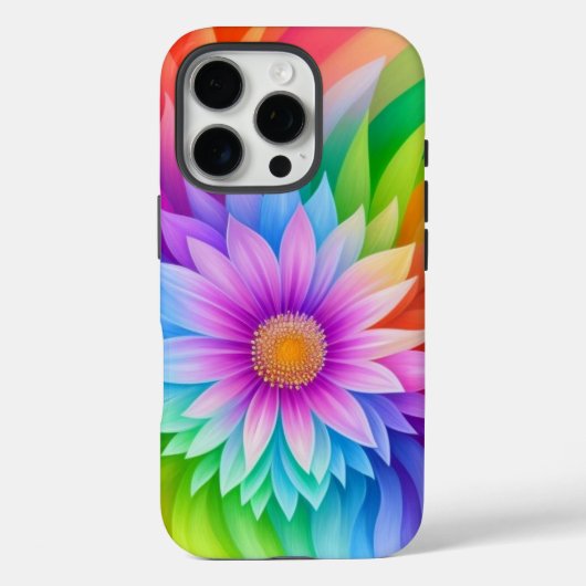 Coques Case-Mate iPhone Fleur arc-en-ciel étonnant (Verso)