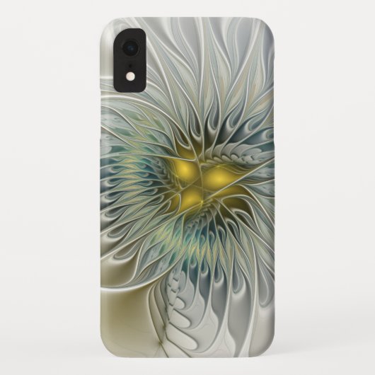 Coques Case-Mate iPhone Fleur argentée dorée Fantaisie art fractal abstrai (Dos)