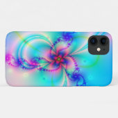 Coques Case-Mate iPhone Fleur assez rose de fractale (Dos (Horizontal))