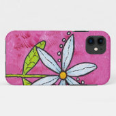 Coques Case-Mate iPhone Fleur blanc de marguerite rose (Dos (Horizontal))