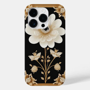 Coque Pour iPhone 14 Pro Fleur Blanche Élégante