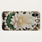 Coques Case-Mate iPhone Fleur Blanche Luxueuse (Dos (Horizontal))