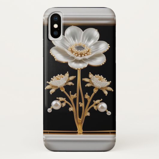 Coques Case-Mate iPhone Fleur Blanche Luxueuse (Dos)