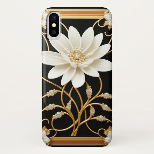 Coques Case-Mate iPhone Fleur Blanche Luxueuse (Dos)