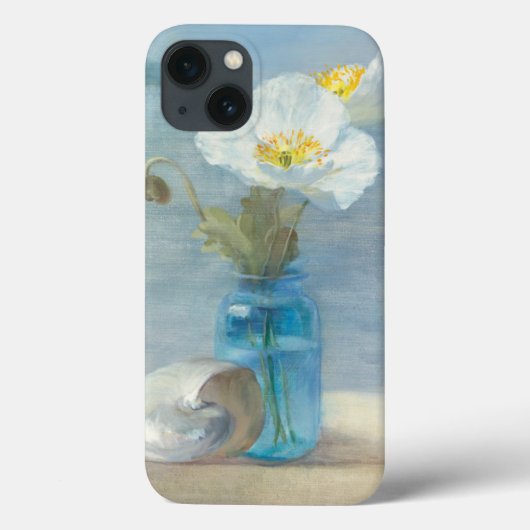 Coques Case-Mate iPhone Fleur blanche surplombant la mer (Verso)