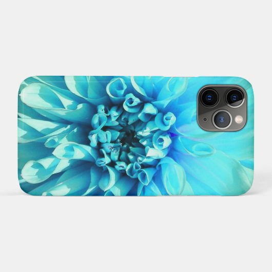Coques Case-Mate iPhone Fleur bleu clair Dahlia (Dos (Horizontal))
