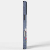 Coques Case-Mate iPhone Fleur Bleu Denim Monogrammé (Verso / Droite)