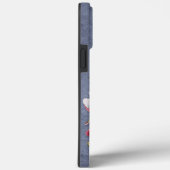 Coques Case-Mate iPhone Fleur Bleu Denim Monogrammé (Verso / Droite)