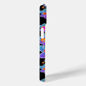 Coques Case-Mate iPhone Fleur bleu violet éclat noir (Verso / Droite)