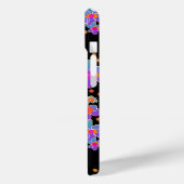 Coques Case-Mate iPhone Fleur bleu violet éclat noir (Verso / Gauche)