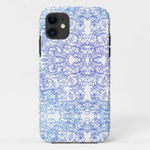 Coques Case-Mate iPhone Fleur bleue chic motif unique en spirale (Dos)