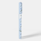 Coques Case-Mate iPhone Fleur Bleue Forget-me-not Aquarelle Monogrammée  (Verso / Droite)