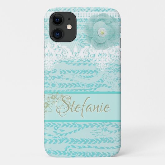 Coques Case-Mate iPhone Fleur Bleue Lacée (Dos)