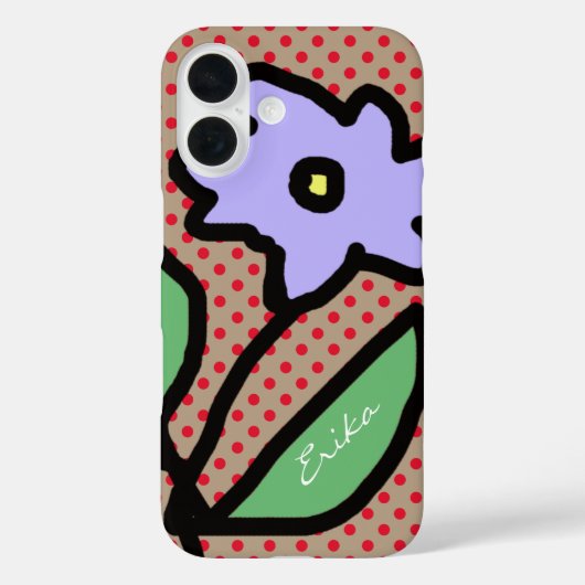 Coques Case-Mate iPhone fleur bleue, points & nom (Verso)