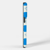 Coques Case-Mate iPhone Fleur bleue Preppy À damiers Motif (Verso / Droite)