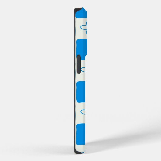 Coques Case-Mate iPhone Fleur bleue Preppy À damiers Motif (Verso / Droite)