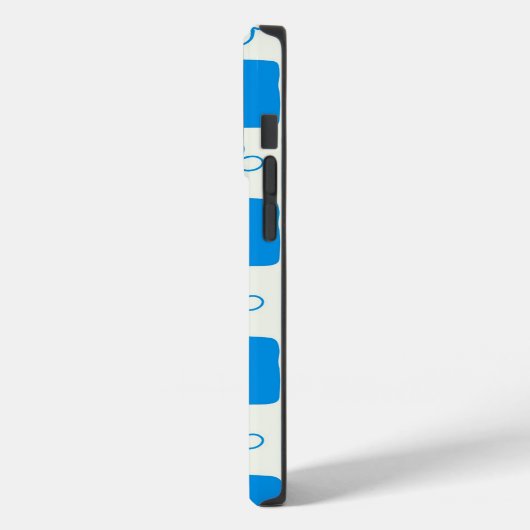 Coques Case-Mate iPhone Fleur bleue Preppy À damiers Motif (Verso / Gauche)