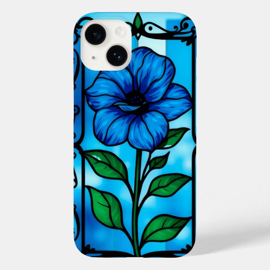 Coques Case-Mate iPhone Fleur bleue vibrante (Verso)
